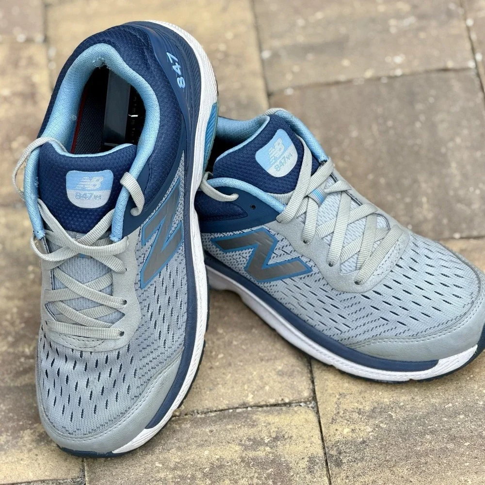 New Balance 847 v4 Shoes Womens 10.5 Blue Gray Walking Sneaker Mens 9‎ Running